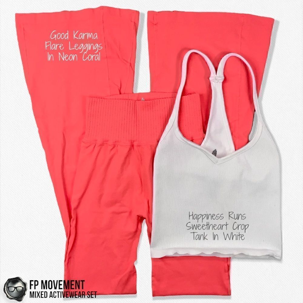 FP MOVEMENT ACTIVEWEAR SET: SWEETHEART CROP TANK + GOOD KARMA FLARE LEGGINGS - Picture 3 of 15